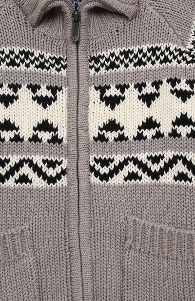 Хлопковый кардиган IL GUFO серого цвета по цене 18500 руб., арт. A22GF400EM109/10A-14A, фото 3 Хлопковый кардиган IL GUFO, арт. A22GF400EM109/10A-14A, фото 3