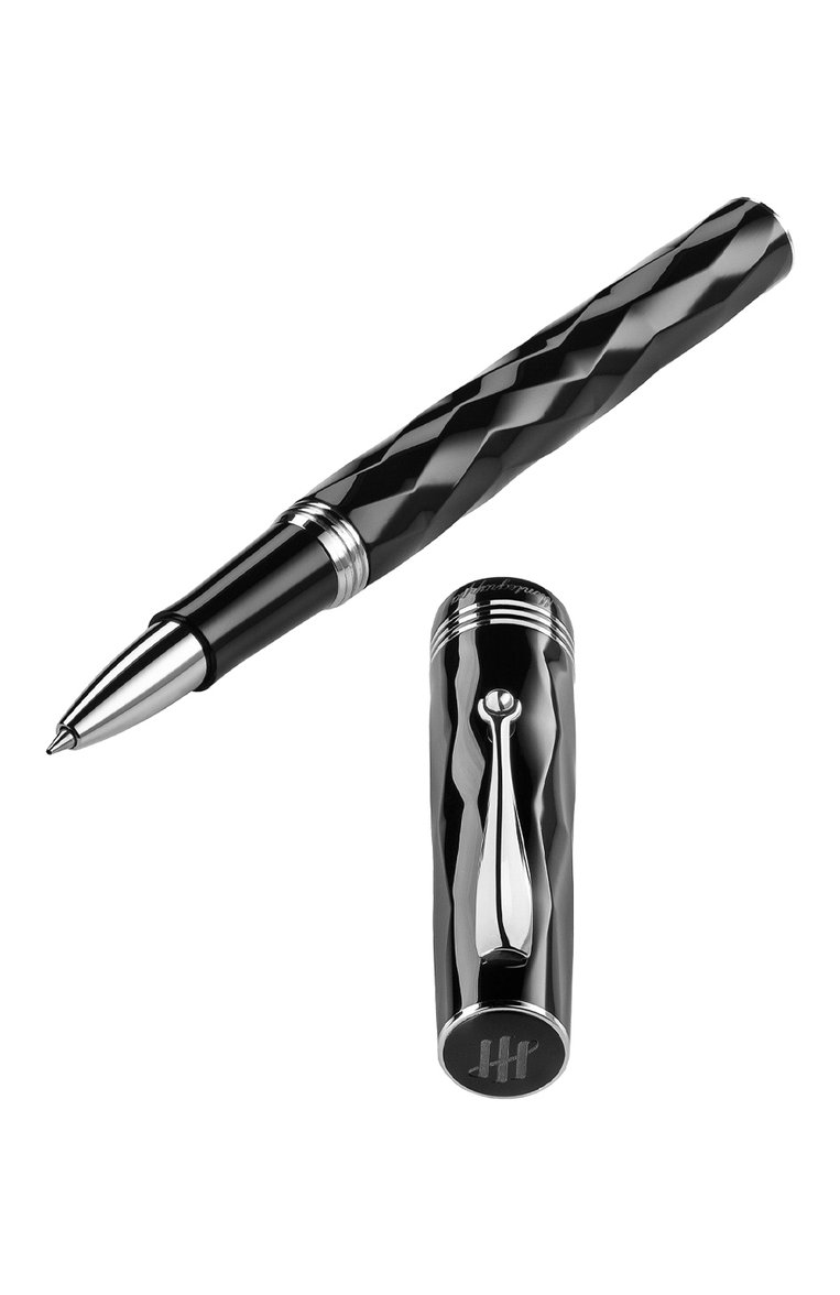 Ручка-роллер MONTEGRAPPA черного цвета, арт. ISRBTRIC | Фото 2 (Нос: Не проставлено; Региональные ограничения белый список (Axapta Mercury): Не проставлено; Материал сплава: Сталь; Ограничения доставки: m-style)