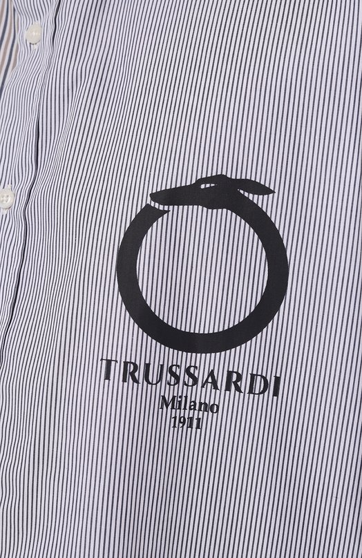 Хлопковая рубашка Trussardi Синий, фото 5