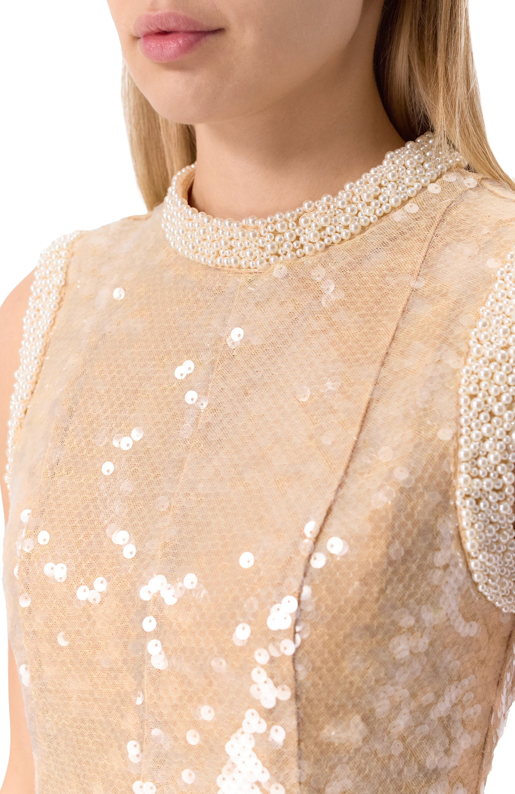 Платье с отделкой пайетками SELF-PORTRAIT, арт. RS25-114M-BG, фото 5