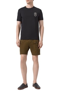 Мужская хлопковая футболка DOLCE & GABBANA черного цвета, арт. G8PV1Z/G704C | Фото 2 (Длина (для топов): Стандартные; Рукава: Короткие; Материал сплава: Проставлено; Драгоценные камни: Проставлено; Принт: Без принта; Стили: Кэжуэл; Материал внешний: Хлопок; Кросс-КТ: Джерси; Мужское Кросс-КТ: Футболка-одежда)