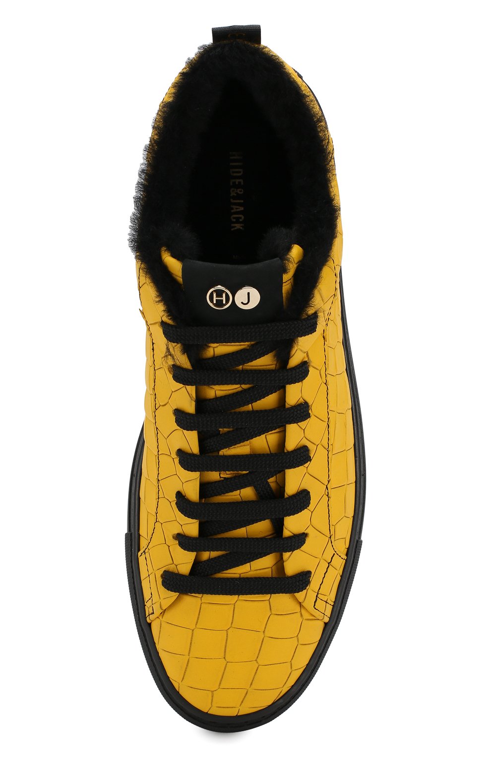 Кожаные кеды HIDE AND JACK желтого цвета по цене 32650 руб., арт. G0MLYLWBLK-MTB, фото 5 Кожаные кеды HIDE AND JACK, арт. G0MLYLWBLK-MTB, фото 5