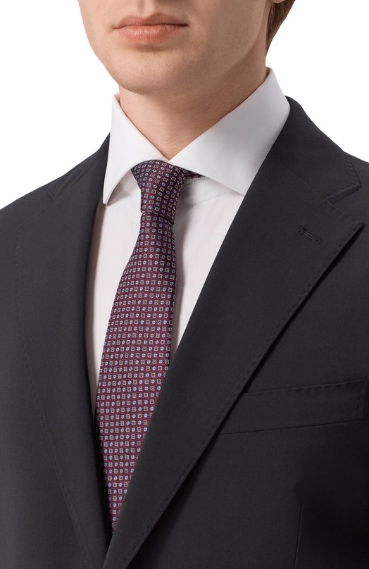 Шелковый галстук Canali 18/HJ04562 Бордовый  18/HJ04562 Фото 2