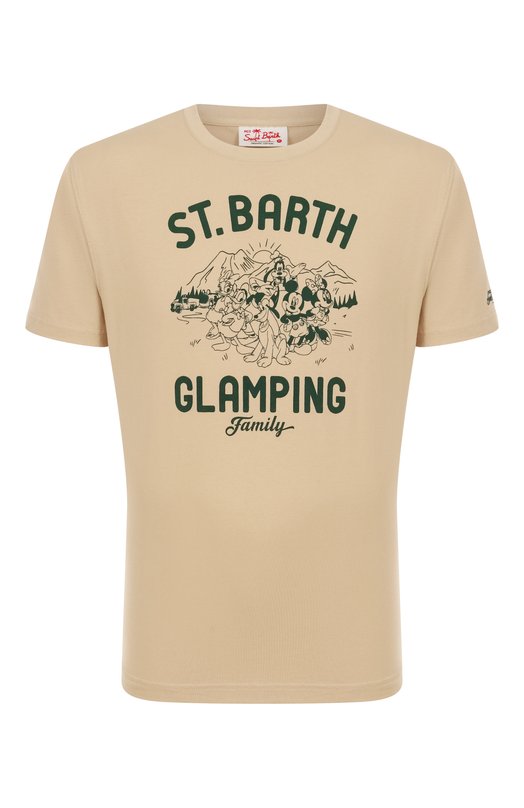 Хлопковая футболка MC2 Saint Barth STBM TSHIRT MAN/02611H Бежевый STBM TSHIRT MAN/02611H