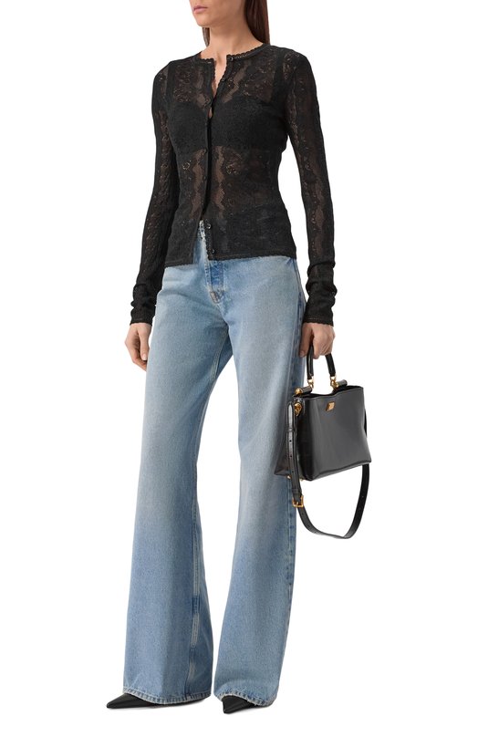 Кардиган из шелка и вискозы Dolce & Gabbana FXVD1T/JBS0A Чёрный  FXVD1T/JBS0A Фото 2