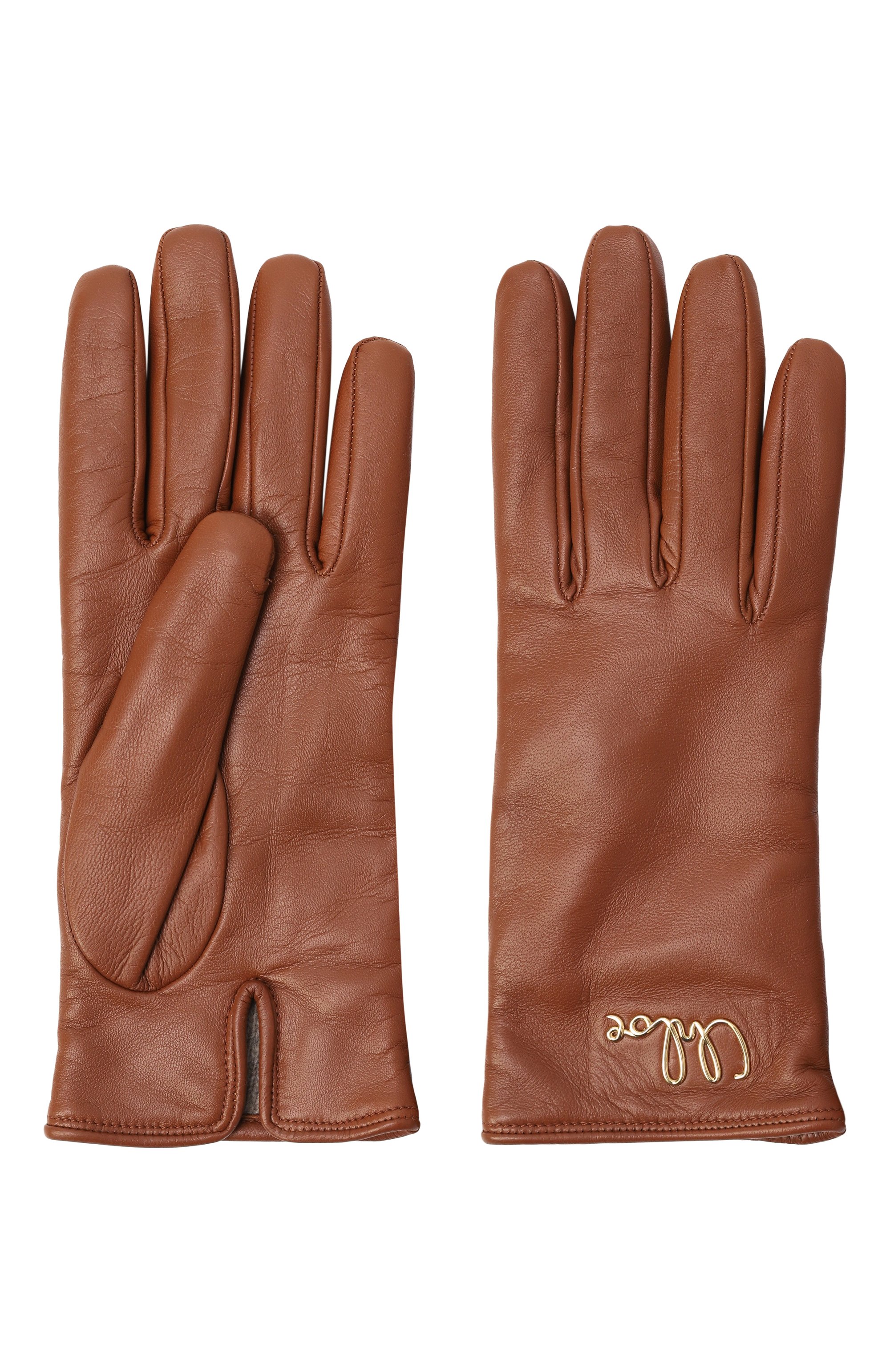Кожаные перчатки CHLOÉ, арт. CHC24WG020LBR, фото 2