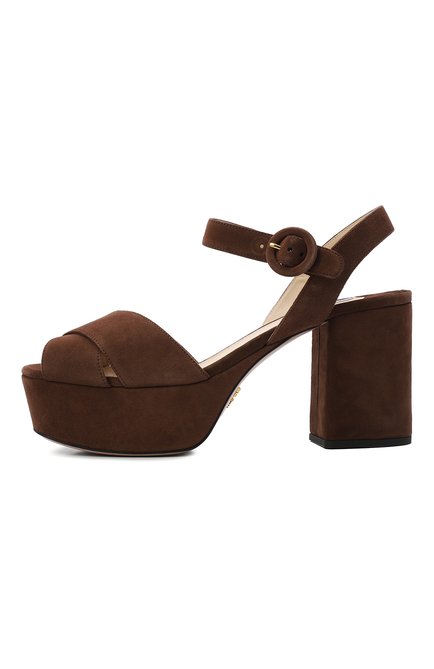 Женские замшевые босоножки PRADA, а�рт. 1XP882-3F8X-F0038