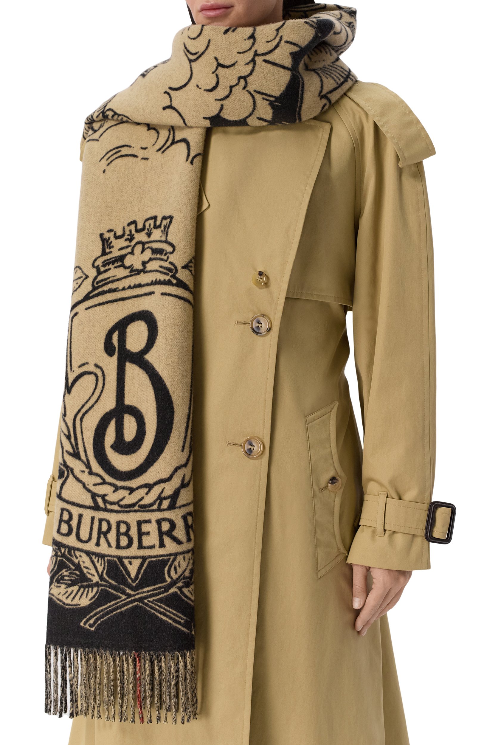 Двусторонний шарф из кашемира BURBERRY, арт. 8130408, фото 2