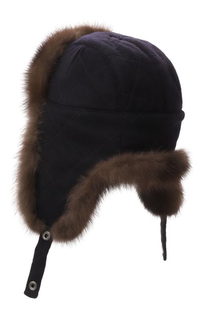 Кашемировая шапка-ушанка с мехом соболя BLACK SABLE, арт. BS-005F4, фото 2