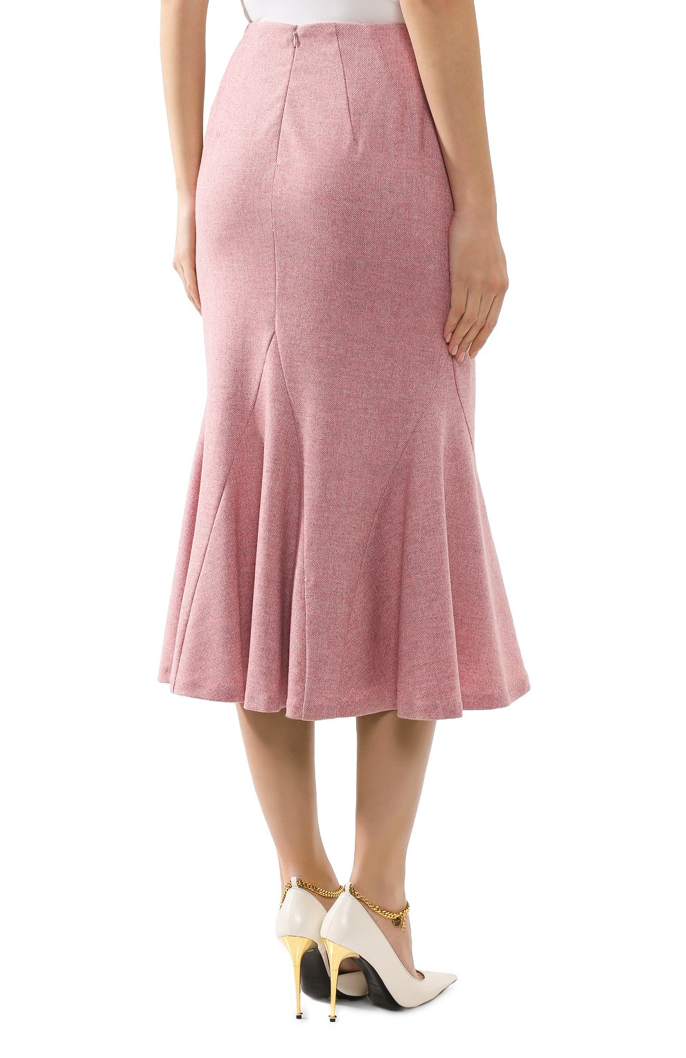 Шерстяная юбка ULYANA SERGEENKO розового цвета по цене 130000 руб., арт. 0169р18 (GNM003FW19P), фото 4 Шерстяная юбка ULYANA SERGEENKO, арт. 0169р18 (GNM003FW19P), фото 4