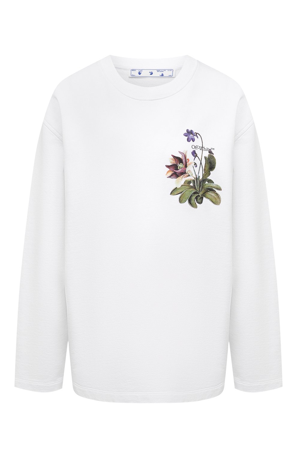 Хлопковый свитшот OFF-WHITE белого цвета по цене 54650 руб., арт. 0WBA062S21JER003, фото 1 Хлопковый свитшот OFF-WHITE, арт. 0WBA062S21JER003, фото 1