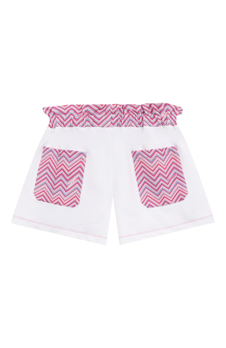 Детские хлопковые шорты MISSONI розового цвета, арт. MU6A29/Z1859/12-14 | Фото 2 (Нос: Не проставлено; Материал внешний: Хлопок; Случай: Повседневный; Ростовка одежда: 13 - 15 лет | 158 см, 12 лет | 152 см)