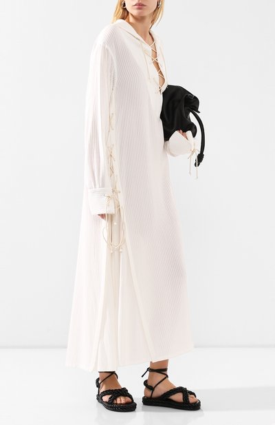 Платье из смеси вискозы и хлопка ANN DEMEULEMEESTER бежевого цвета по цене 106500 руб., арт. 2001-2216-P-156-005, фото 2 Платье из смеси вискозы и хлопка ANN DEMEULEMEESTER, арт. 2001-2216-P-156-005, фото 2