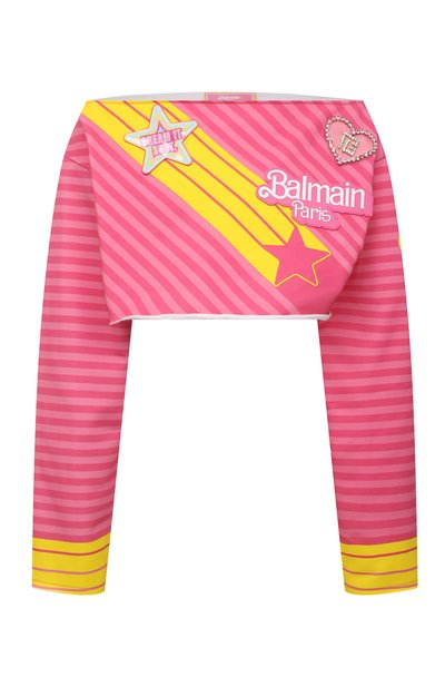 Хлопковый топ balmain x barbie BALMAIN, арт. XF2A0080/04GB, фото 1