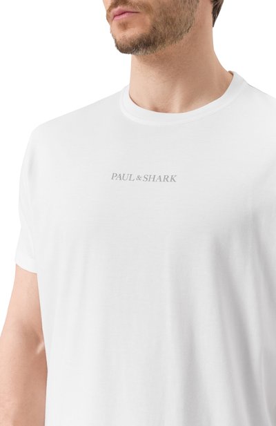 Хлопковая футболка PAUL&SHARK белого цвета по цене 21550 руб., арт. 25411088/XL, фото 5 Хлопковая футболка PAUL&SHARK, арт. 25411088/XL, фото 5