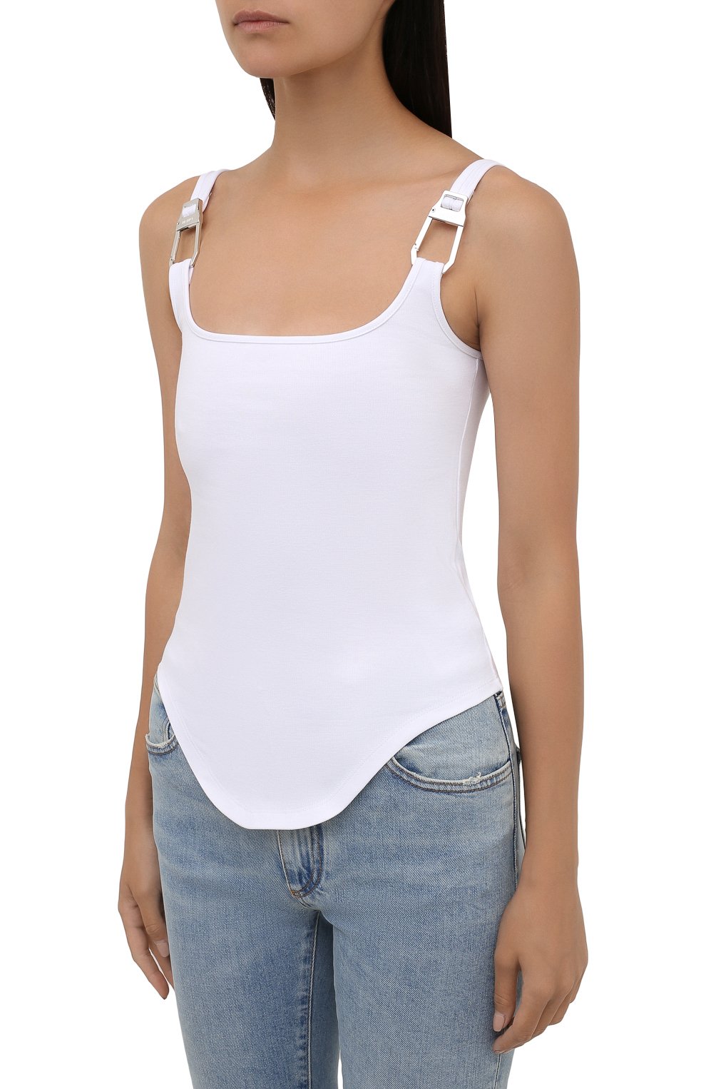 Хлопковый топ THE ATTICO белого цвета по цене 42950 руб., арт. 213WCT56/C040, фото 3 Хлопковый топ THE ATTICO, арт. 213WCT56/C040, фото 3