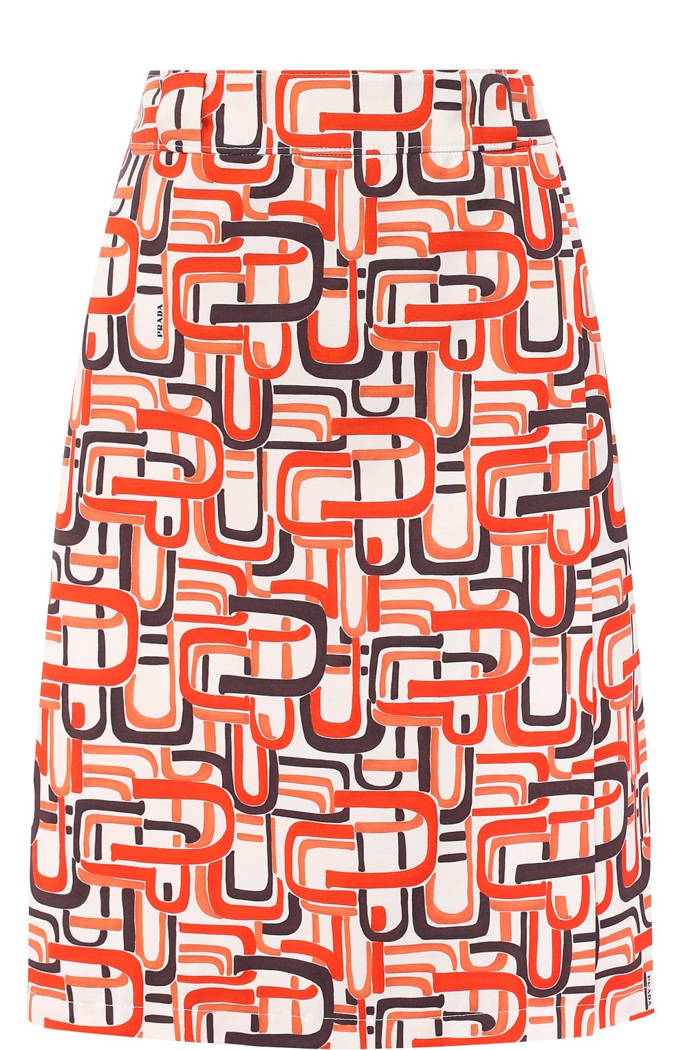 Хлопковая мини-юбка с принтом PRADA, арт. P109O-1R19-F0049, фото 1