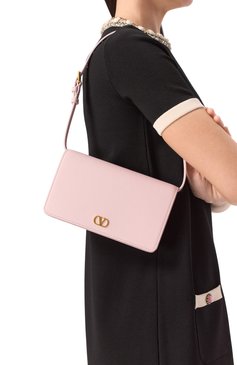 Женская сумка vlogo signature mini VALENTINO светло-розового цвета, арт. 6W2P0AK8/SNP | Фото 2 (Размер: mini; Материал сплава: Проставлено; Материал: Натуральная кожа; Драгоценные камни: Проставлено)