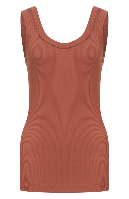 Хлопковая майка Brunello Cucinelli MG902FP100 Оранжевый MG902FP100