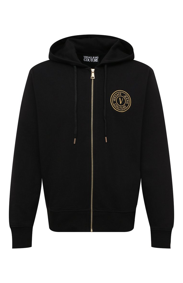 Хлопковая толстовка VERSACE JEANS COUTURE, арт. 72GAIT04-72UP301 R BIS VEMBLEM EMBR0 S BLACK+G0LD/, фото 1
