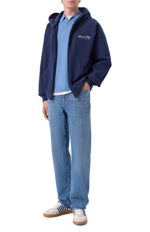 Хлопковая толстовка Sporty and Rich ST08865264BL106 Синий  ST08865264BL106 Фото 2