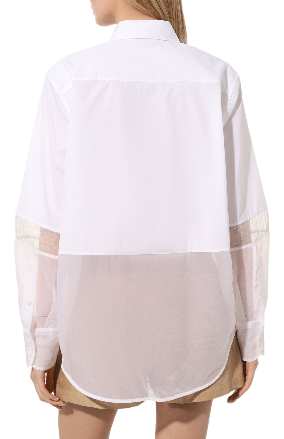 Хлопковая рубашка HELMUT LANG белого цвета по цене 56300 руб., арт. N01HW502, фото 4 Хлопковая рубашка HELMUT LANG, арт. N01HW502, фото 4