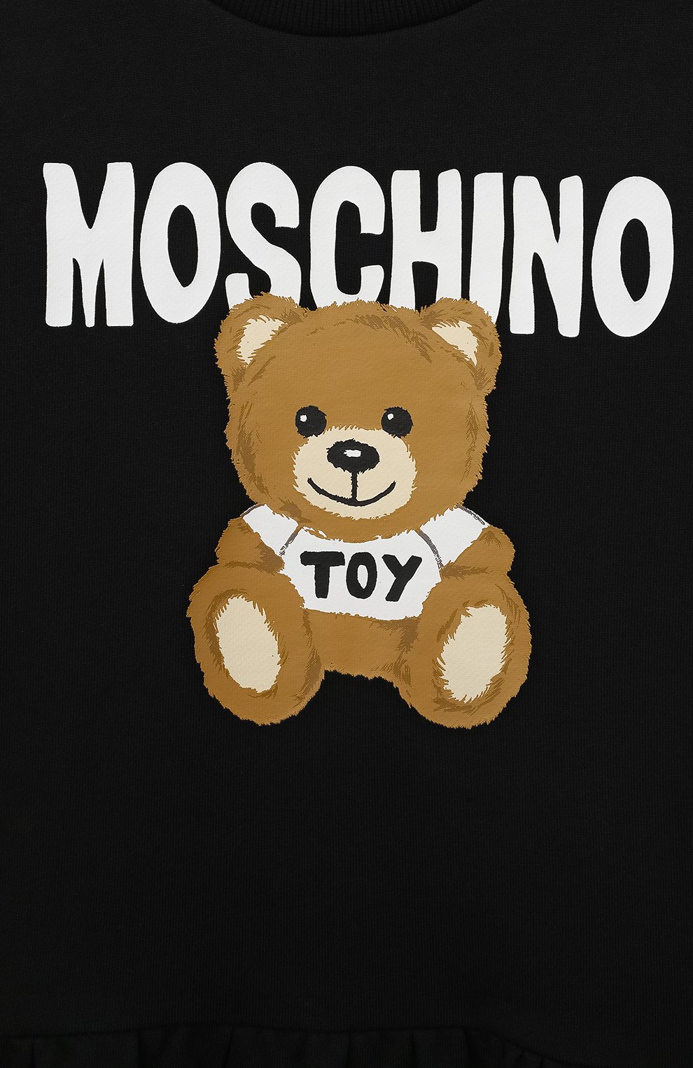Хлопковое платье MOSCHINO черного цвета по цене 11200 руб., арт. HDV0CZ/LCA32/10-14, фото 3 Хлопковое платье MOSCHINO, арт. HDV0CZ/LCA32/10-14, фото 3