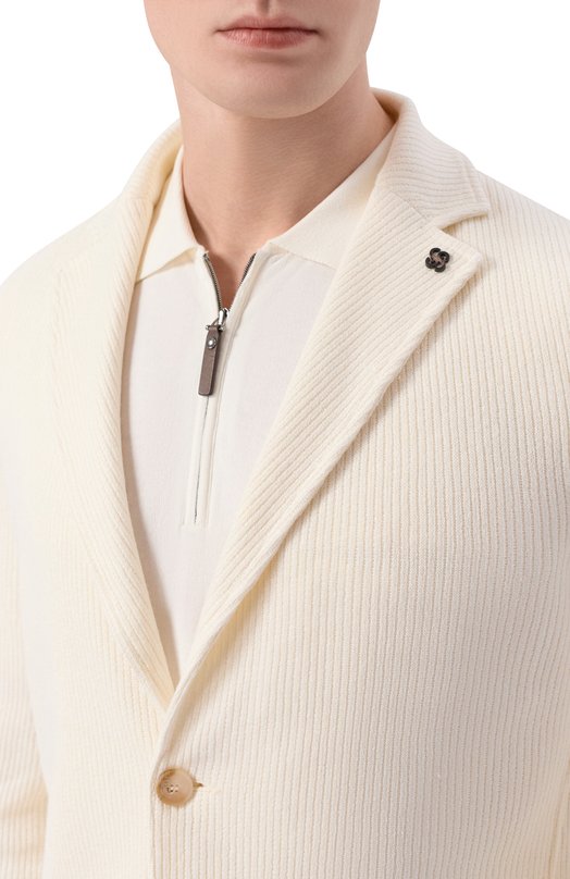 Пиджак изо льна и хлопка Gran Sasso 57156/18652 Кремовый  57156/18652 Фото 5