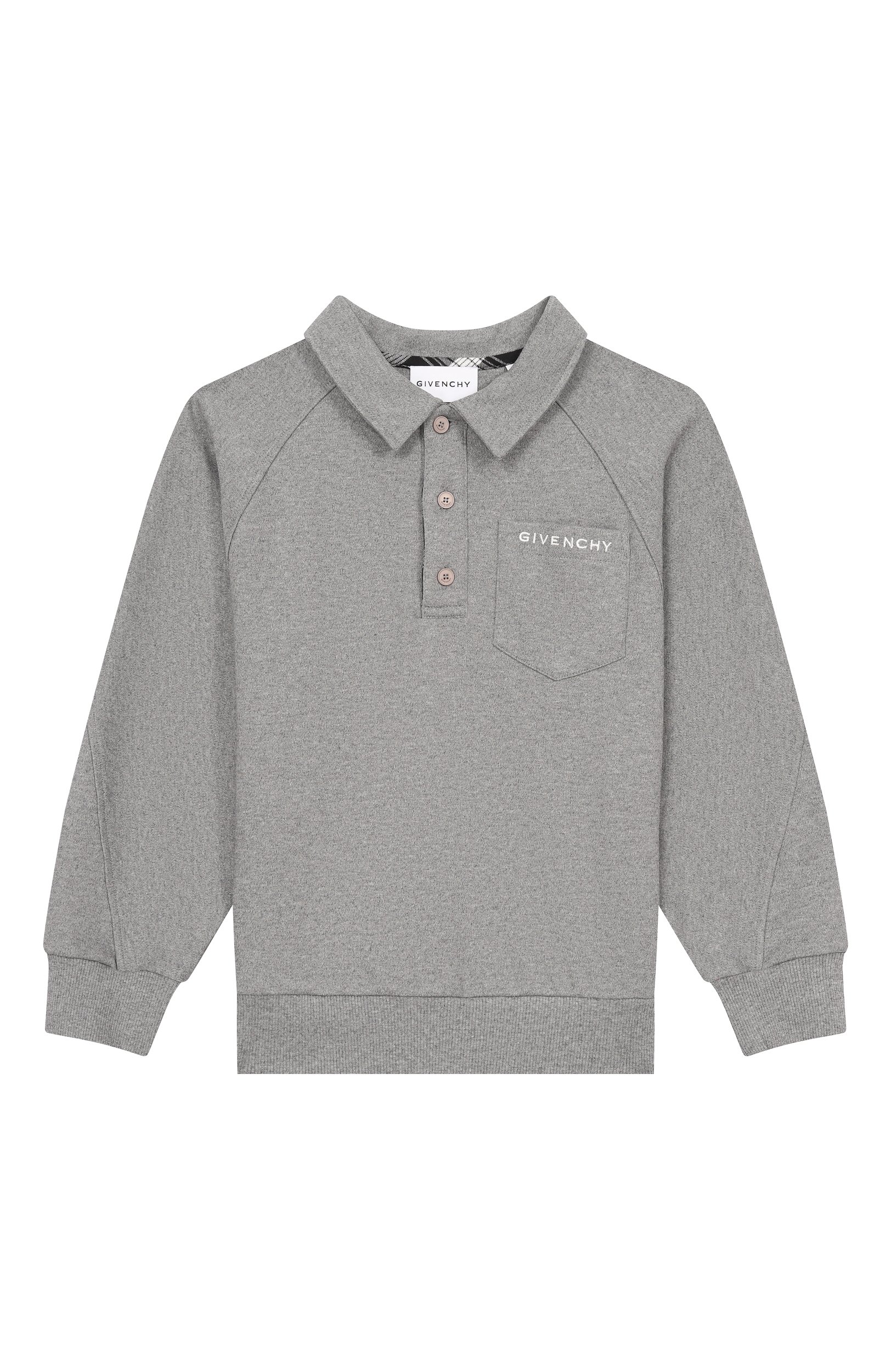 Хлопковое поло GIVENCHY серого цвета по цене 41200 руб., арт. H31348, фото 1 Хлопковое поло GIVENCHY, арт. H31348, фото 1