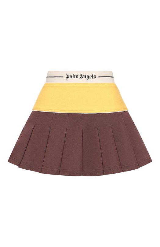 Хлопковая юбка Palm Angels PWCC095S26FAB001 Коричневый PWCC095S26FAB001