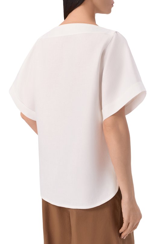 Льняной топ Loro Piana FA00488 Белый  FA00488 Фото 4
