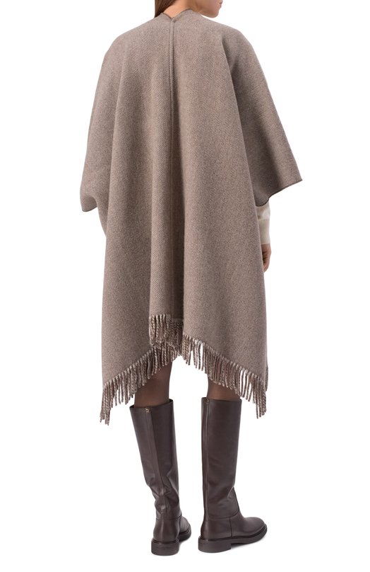 Кашемировое пончо Brunello Cucinelli MSCDAGP32 Бежевый  MSCDAGP32 Фото 4