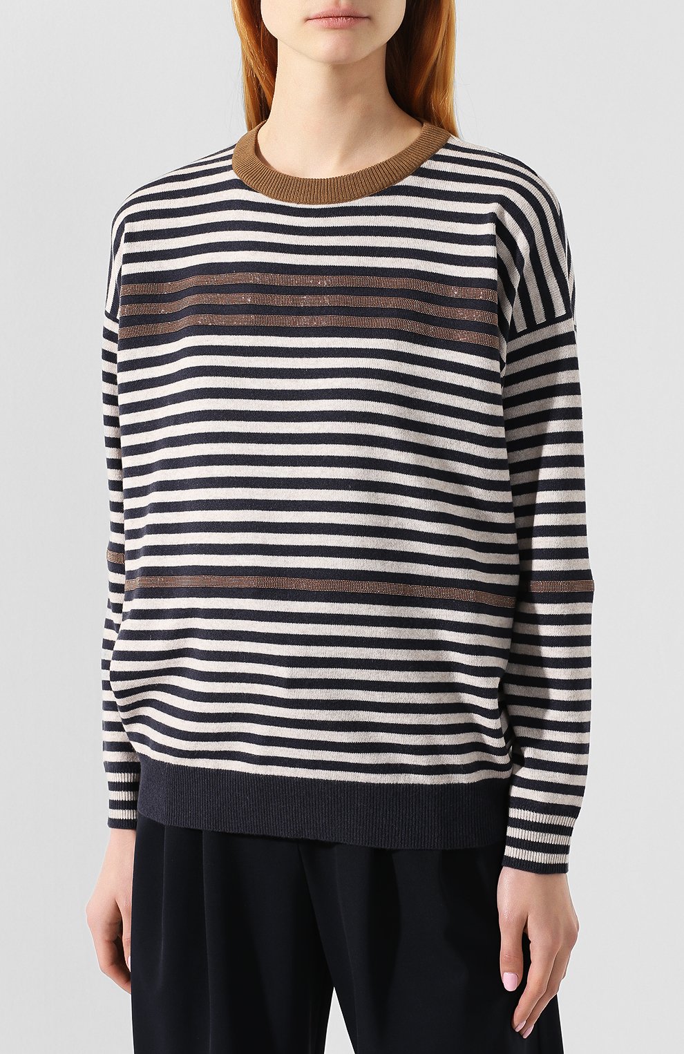 Пуловер в полоску BRUNELLO CUCINELLI, арт. M16178100P, фото 3