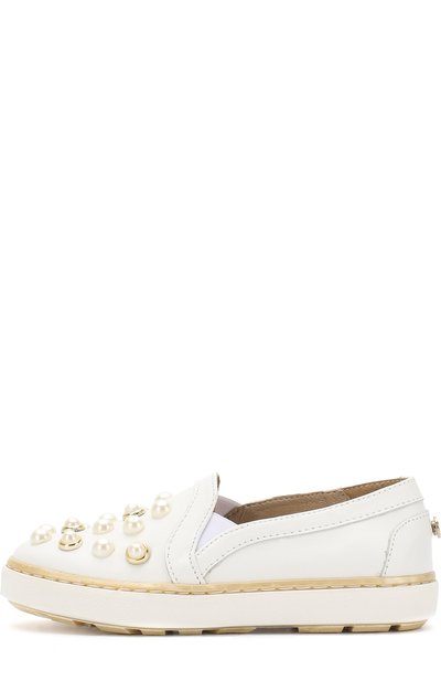 Кожаные слипоны с жемчужинами STUART WEITZMAN, арт. B182508/24-30, фото 2