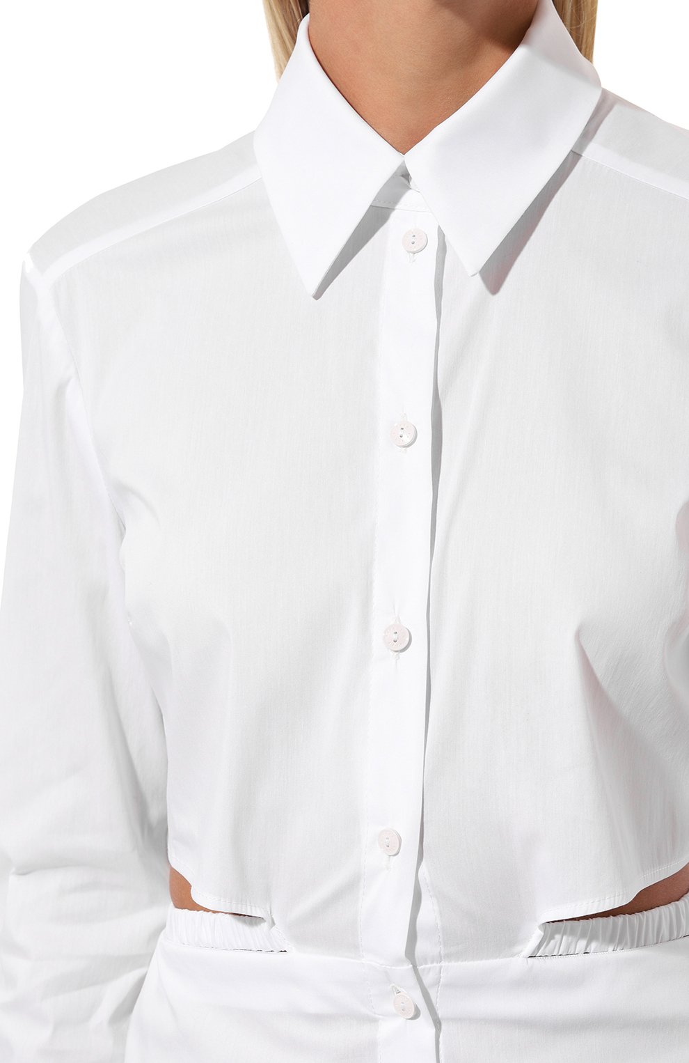 Хлопковое платье PATRIZIA PEPE белого цвета по цене 28800 руб., арт. 2A2532_A23, фото 5 Хлопковое платье PATRIZIA PEPE, арт. 2A2532_A23, фото 5