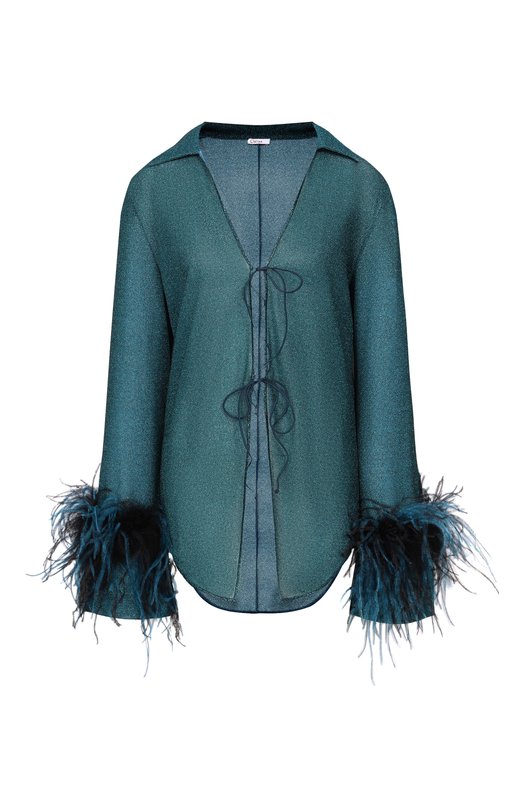 Блузка с отделкой перьями OSEREE LZS261/LUREX PLUMAGE Зелёный LZS261/LUREX PLUMAGE