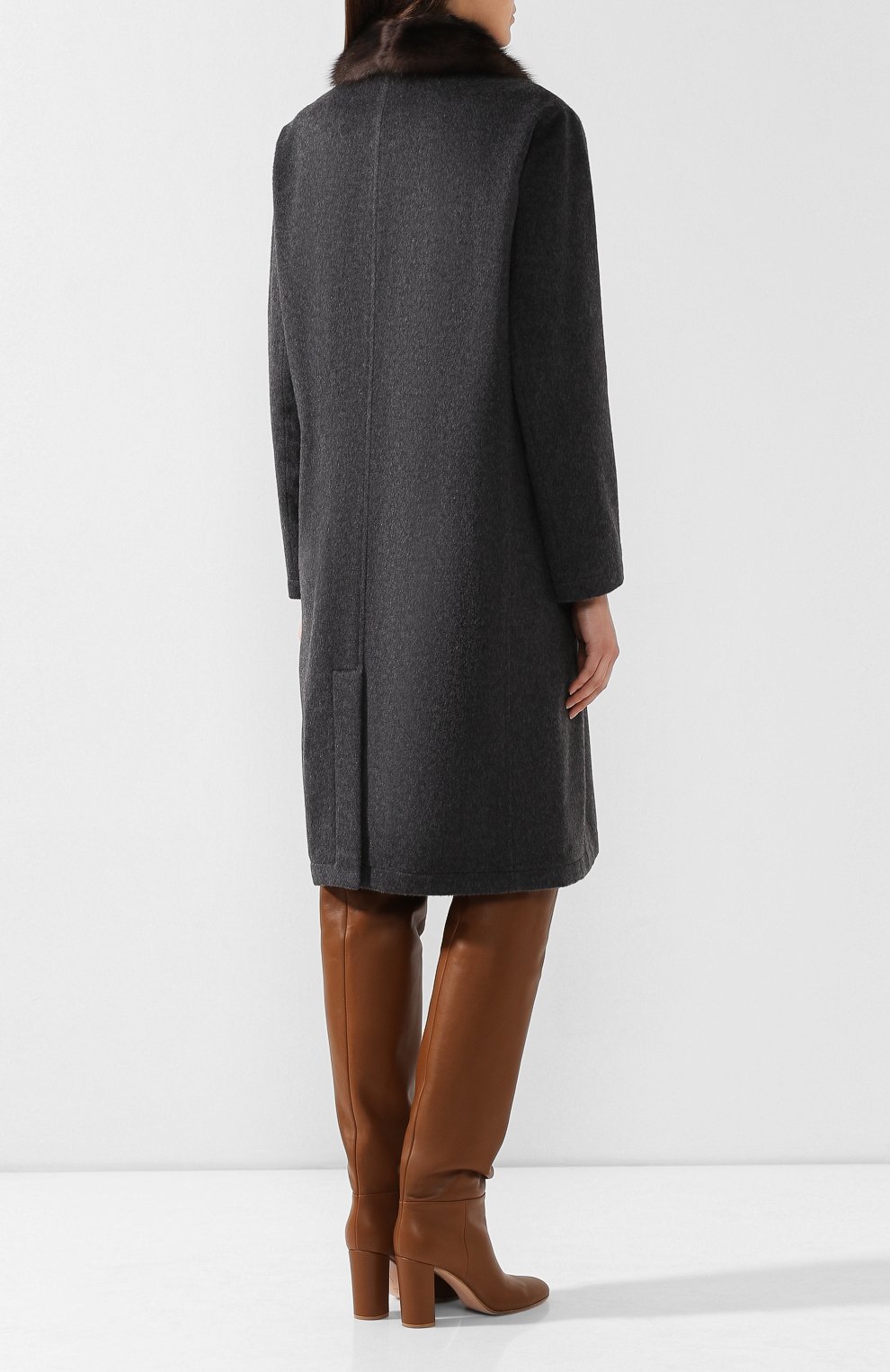 Пальто с меховой отделкой KITON, арт. DW0619AV03S28, фото 4