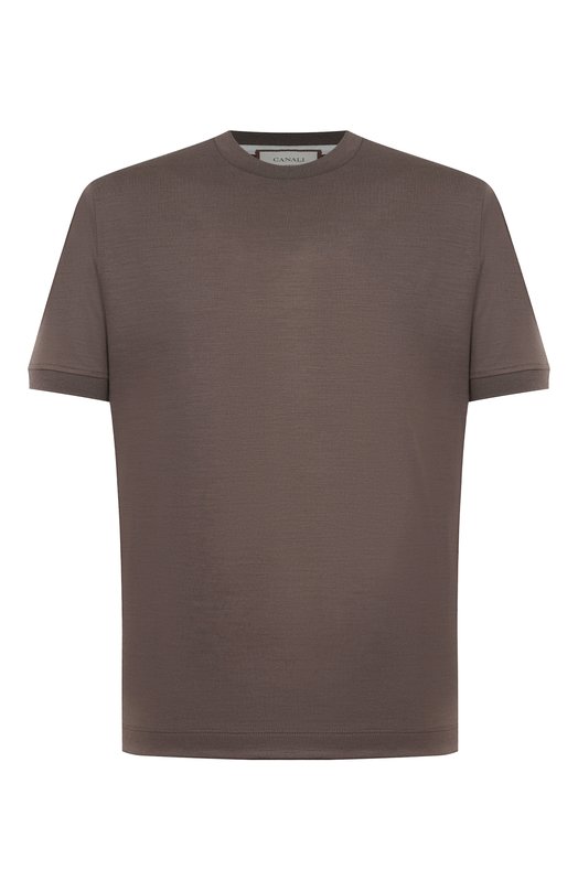 Шерстяная футболка Canali T0908/MJ02338 Коричневый T0908/MJ02338