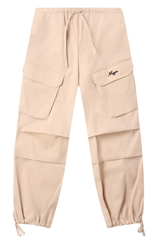 

Хлопковые брюки-карго MSGM kids, Бежевый