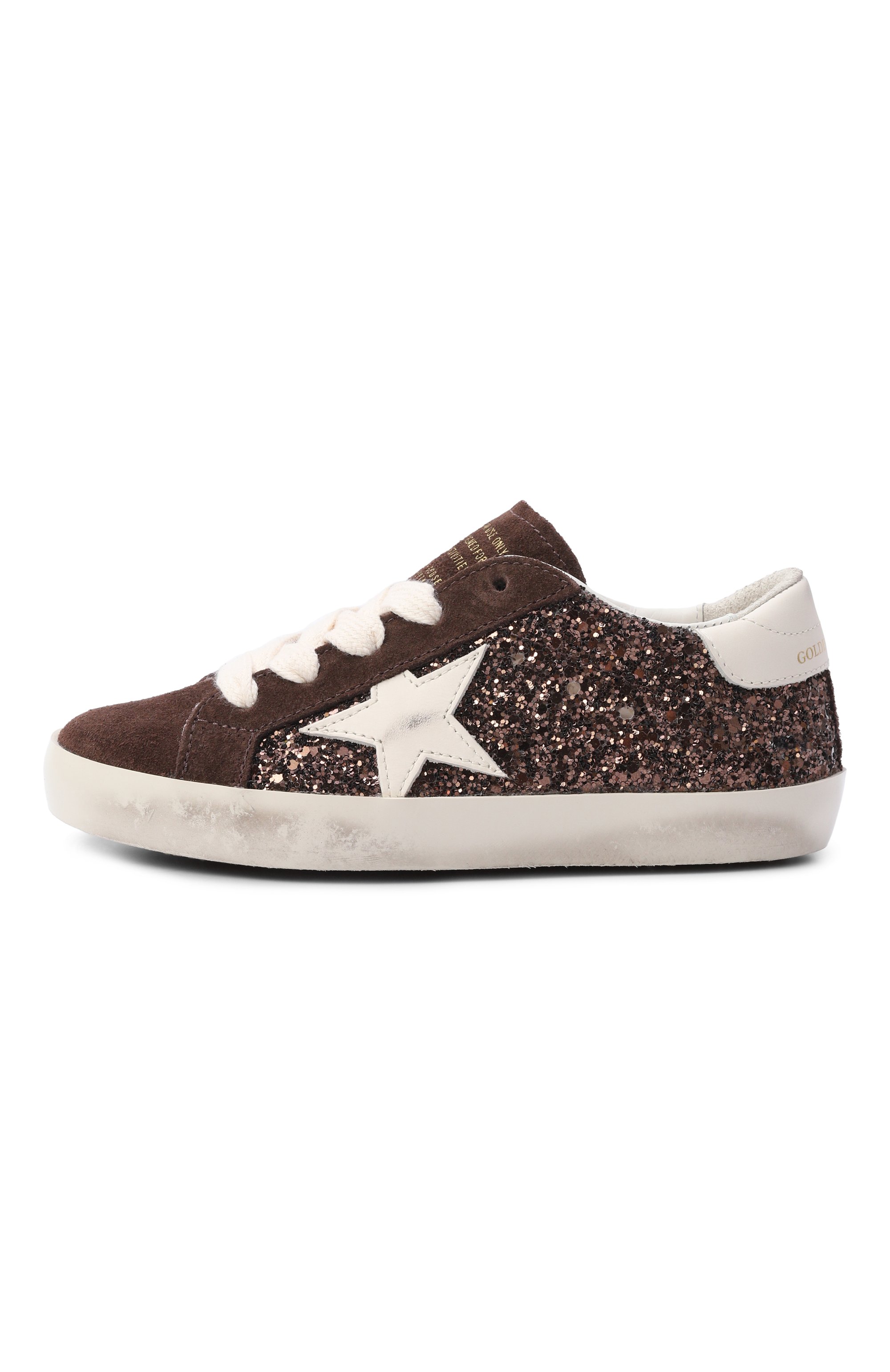 Комбинированные кеды super star GOLDEN GOOSE DELUXE BRAND коричневого цвета по цене 32650 руб., арт. GYF00101.F008660, фото 2 Комбинированные кеды super star GOLDEN GOOSE DELUXE BRAND, арт. GYF00101.F008660, фото 2