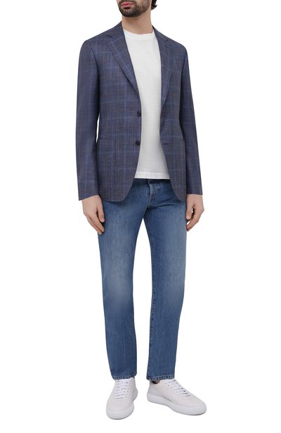 Пиджак из шерсти и шелка CANALI синего цвета по цене 192500 руб., арт. 23288/CF00435, фото 2 Пиджак из шерсти и шелка CANALI, арт. 23288/CF00435, фото 2