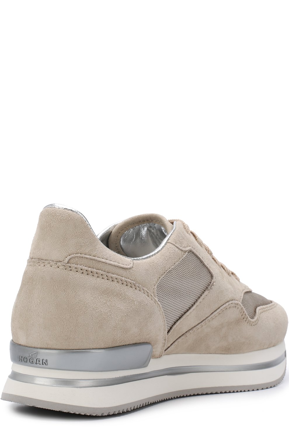 Комбинированные кроссовки на шнуровке HOGAN бежевого цвета по цене 44550 руб., арт. HXW2220N62DFI70KL4, фото 4 Комбинированные кроссовки на шнуровке HOGAN, арт. HXW2220N62DFI70KL4, фото 4