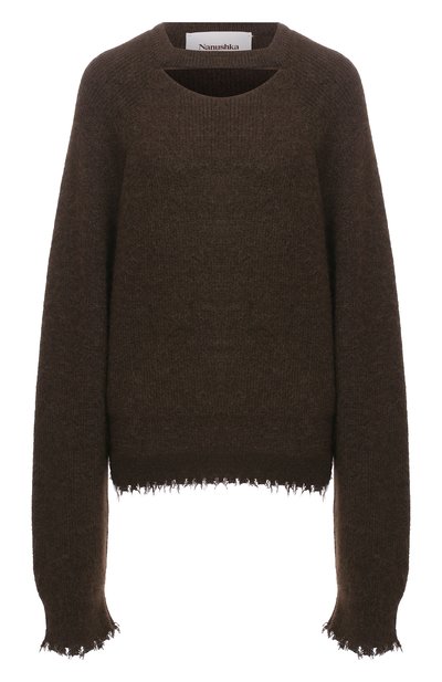 Женский шерстяной пуловер NANUSHKA, арт. CHAMELI_MIDNIGHT KHAKI_DIAM0ND KNIT