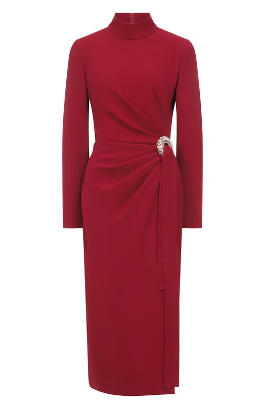Платье из шелка и вискозы Elie Saab D0777AP25/CD003 Бордовый D0777AP25/CD003