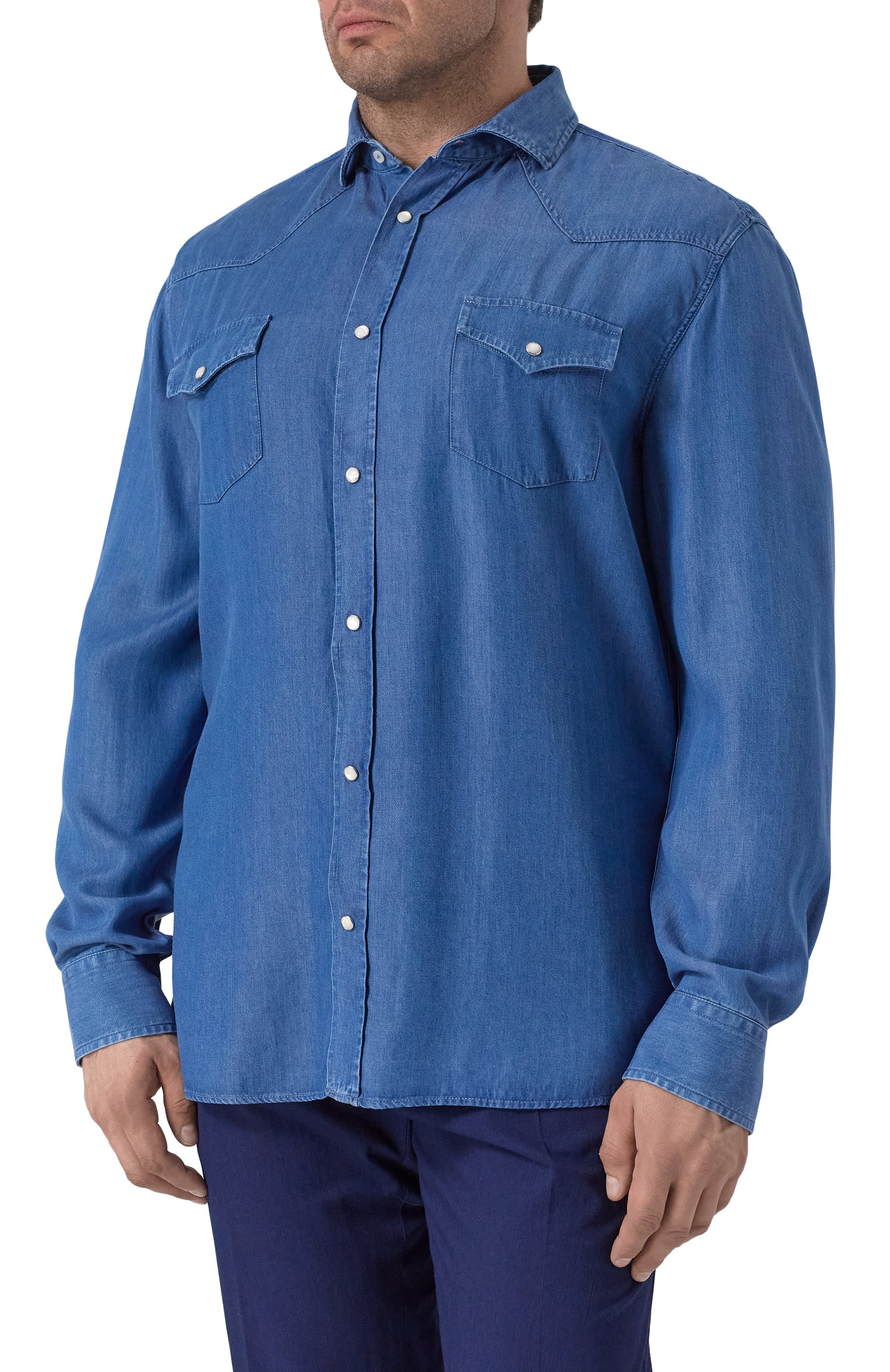 Джинсовая рубашка BRUNELLO CUCINELLI, арт. MH2564008, фото 3