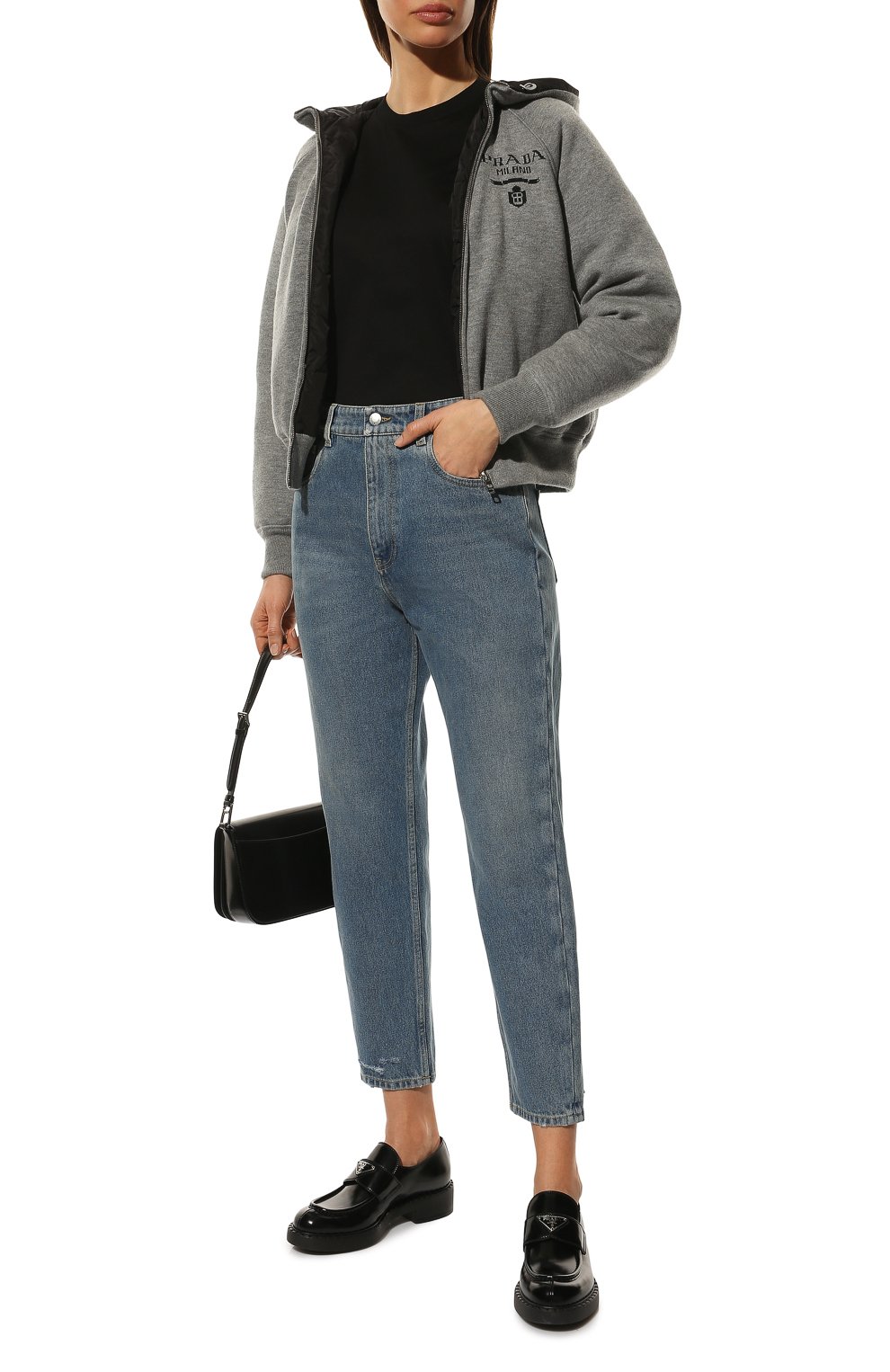 Кашемировый кардиган PRADA серого цвета по цене 450000 руб., арт. P25I95-10J4-F0031-212, фото 2 Кашемировый кардиган PRADA, арт. P25I95-10J4-F0031-212, фото 2