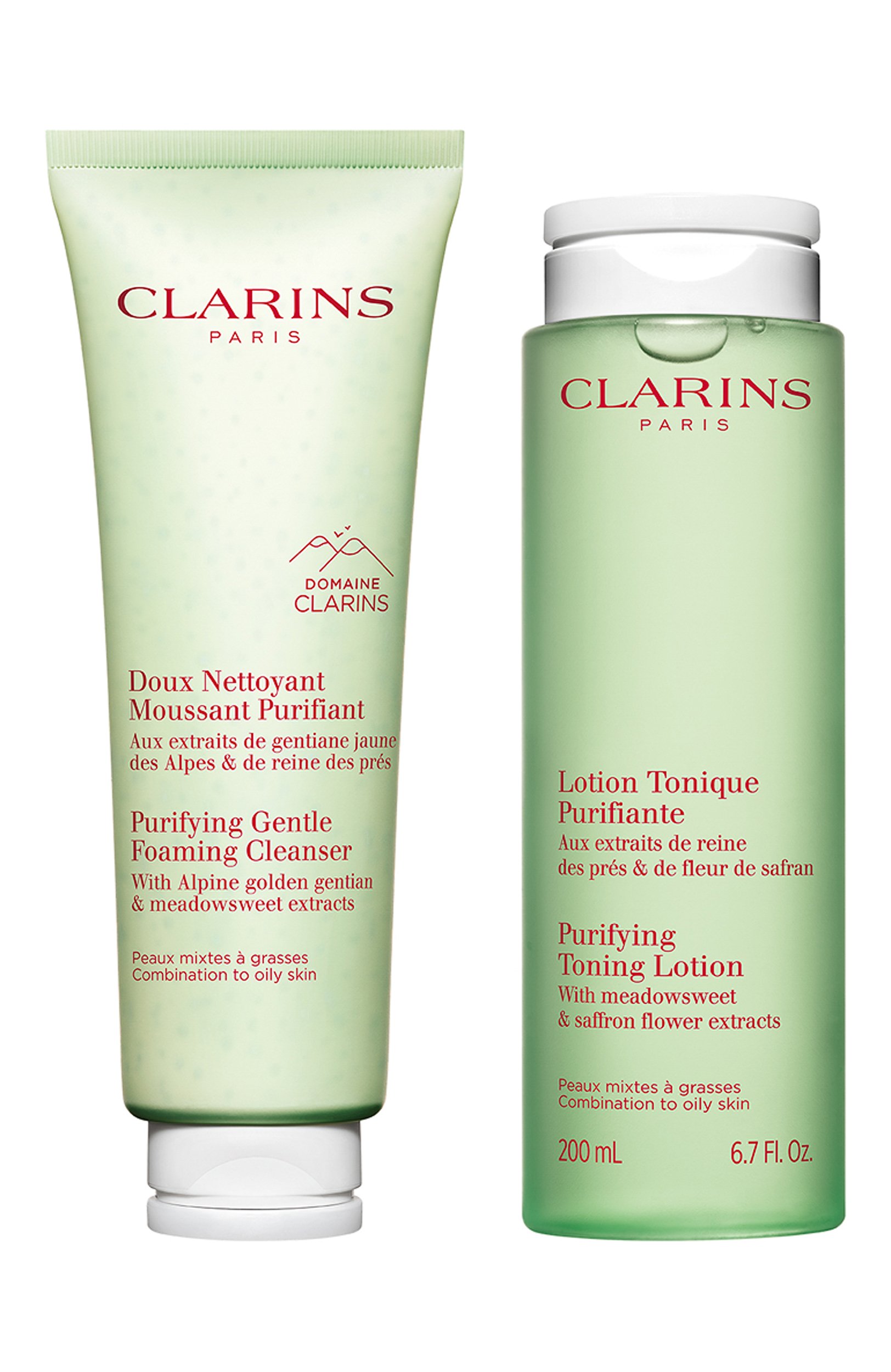 Набор для комбинированной и жирной кожи (125+200ml) CLARINS бесцветного цвета по цене 3900 руб., арт. 80138089, фото 2 Набор для комбинированной и жирной кожи (125+200ml) CLARINS, арт. 80138089, фото 2