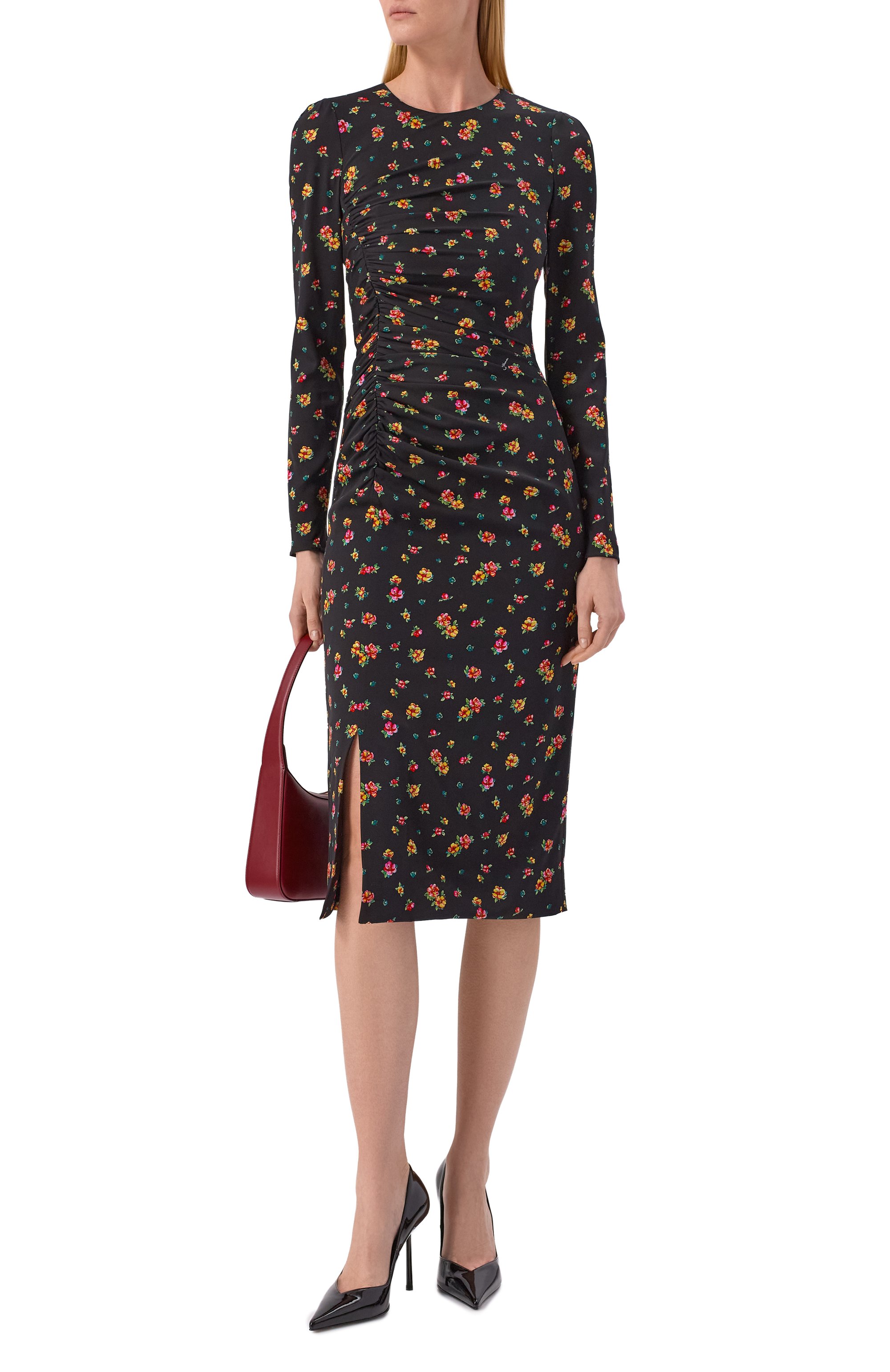 Шелковое платье DOLCE & GABBANA черного цвета по цене 363000 руб., арт. F60G7T/FSA8F, фото 2 Шелковое платье DOLCE & GABBANA, арт. F60G7T/FSA8F, фото 2