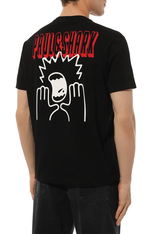 Хлопковая футболка Paul&Shark 14311618 Чёрный  14311618 Фото 4