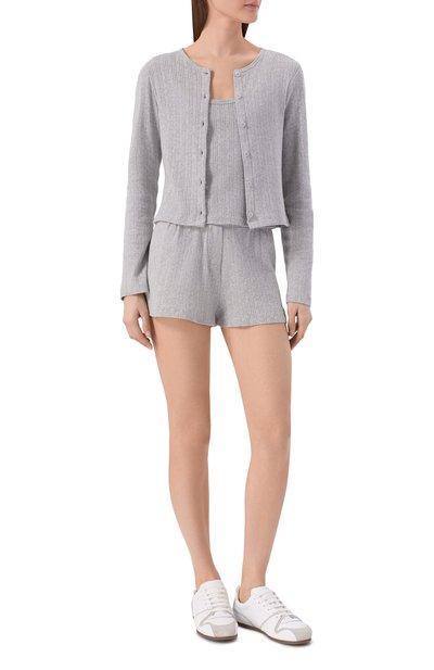 Хлопковые шорты SPORTY AND RICH серого цвета по цене 13600 руб., арт. SH06476326GY03, фото 2 Хлопковые шорты SPORTY AND RICH, арт. SH06476326GY03, фото 2